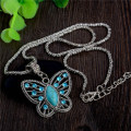 Exquisite Butterfly  Stone Pendant Necklace