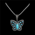 Exquisite Butterfly  Stone Pendant Necklace