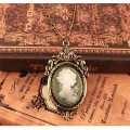 ANTIQUE LOOK CAMEO LADY NECKLACE