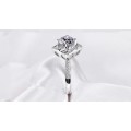 ***HIGH QUALITY*** 925 STERLING SILVER ENGAGEMENT RING WITH AAA+ ZIRCONIA -  SIZE 9