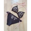 Dark Brown Bikini Set with Sequin Detail by Maui Girl - Good Condition!!