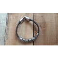 CELTIC LEATHER AND SILVER TYPE BRACELET, ''FREE COURIER'''