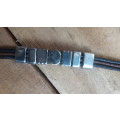 LEATHER AND SILVER TONE METAL BRACELET ''FREE COURIER''