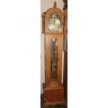Stunning 2 metre solid Rhodesian Oak Grandfather clock 5 day movement(chimes need servicing)