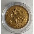 1925 GOLD  HALF SOVEREIGN (10/-)  UNION OF SA - (ex mount) FREE POSTNET  COUNTER DELIVERY