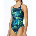 TYR Ladies Swimming Costume - Axis Diamondfit Blue/Green - Size 26