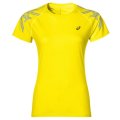 Asics Tee Ladies Stripe Blazing Yellow - X-Large (XL) with FLAW
