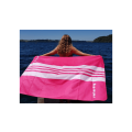 Towel Microfibre Swimdry Pink and White Stripes