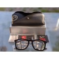 Ray Ban - CHRIS VELVET with Grey Mirror lenses - RB4187F 60756G 54-18 - FLOCK BLACK 54mm - NEW