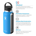 Hydro Flask Water Bottle  Stainless Steel and Vacuum Insulated  Wide Mouth 2.0 (40oz / 1.2l) - Blue