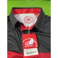 Swagg Mens 4 way stretch golf polo - Black and Red - Large