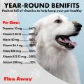 Flea Away All Natural Supplement for Fleas, Ticks, and Mosquitos for Dogs and Cats, 100 Chews