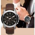 FOSSIL Grant Chronograph Black Dial Brown Leather Men's Watch - 2 COLORS - BRAND NEW