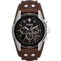 FOSSIL Coachman Chronograph Black Dial Brown Leather Men's Watch - BRAND NEW