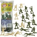 TimMee Plastic Army Men - Green vs Tan 100pc Toy Soldier Figures - Made in USA