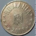 2005 ROMANIA 50 BANI BRASS COIN.