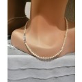 A stunning vintage pearl necklace with marcasite clasp