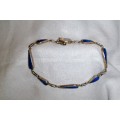 A stunning vintage sterling silver and lapis parure