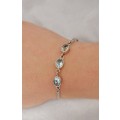 A stunning topaz /aquamarine sterling bracelet