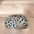 A stunning vintage sterling silver domed ring