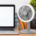 Rechargeable Mini Table Fan with Ring Light