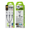 3 in 1 Charging Cable 1.2m  Wekome