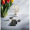 12 Rechargeable Desk Fan With LED Light and 2 Separate Light Bulbs and Solar Panel