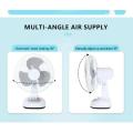 12 Rechargeable Desk Fan With LED Light and 2 Separate Light Bulbs and Solar Panel