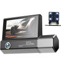 3 Channels Dash Cam 1080P FHD DVR Car Driving Recorder 3.0Inch IPS Screen