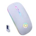 Ultra-thin Rechargeable LED Colourful Wireless Mouse - White