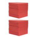 12 Pack Red Acoustic Foam Panels - Studio Sound Proofing