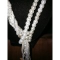 Beautiful Double Strand Glass Pearl Necklace