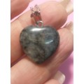 Labradorite Heart Shaped Semi Precious Gemstone pendant set