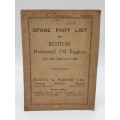 Spare Part List for Ruston Horizontal Oil Engines Publication 8255
