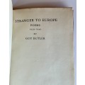 Guy Butler Stranger to Europe Poems First Edition