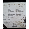 Nelson Mandela Commerative R5 coin set. 2000 Prooflike and 2008 laser frosted.