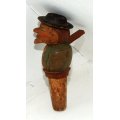 Jaw dropping! Vintage Anri carved articulated man bottle cork / stopper.