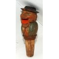 Jaw dropping! Vintage Anri carved articulated man bottle cork / stopper.