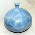 Beautiful Ice Blue Crystalline Glaze Vase by Southern Transvaal Studio Potter Barbara Erni