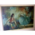 Signed Limited Edition Print: "Eve and Yasmin" by Sir William Russel Flint.  Framed, large.