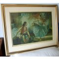 Signed Limited Edition Print: "Eve and Yasmin" by Sir William Russel Flint.  Framed, large.