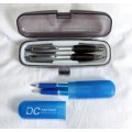 Collection of assorted promotional and plain ballpoint pens and sets