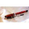 Beautiful Waterman Phileas red & black marbled Fountain Pen, with converter, unused, as new.