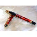 Beautiful Waterman Phileas red & black marbled Fountain Pen, with converter, unused, as new.