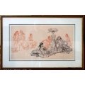 A signed Sir William Russell Flint Limited Edition Print, Framed, STUDIES OF CECILIA
