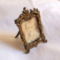 Delightful antique miniature gilt brass dressing table photograph frame