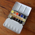 Talens Rembrandt 12 colour water paint set, original tin and fold out palette: RESERVED FOR FRANCOIS