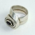 Beautiful Vintage Hand Made Designer Silver Moonstone Ring