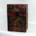 Antique Victorian Hand-Decorated Papier-Mâché Book Safe