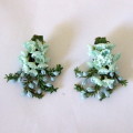 Vintage plastic flower clip-on earrings